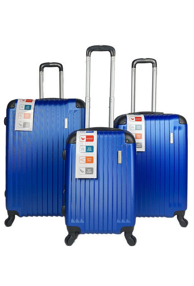 Grossiste Chapon Maroquinerie - SHIELD : Lot de 3 valises en ABS renforcé. (1212-A) (B) H