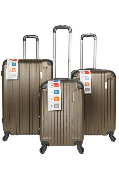 Grossiste Chapon Maroquinerie - SHIELD : Lot de 3 valises en ABS renforcé. (1212-A) (M) H