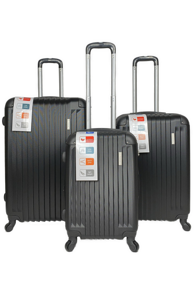 Grossiste Chapon Maroquinerie - SHIELD : Lot de 3 valises en ABS renforcé. (1212-A) (N)