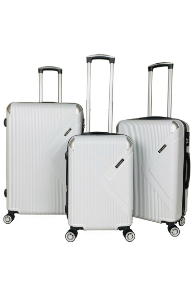 Grossiste Chapon Maroquinerie - SPY : Lot de 3 valises en ABS renforcé. (1313-A) (Blanc nacré) H