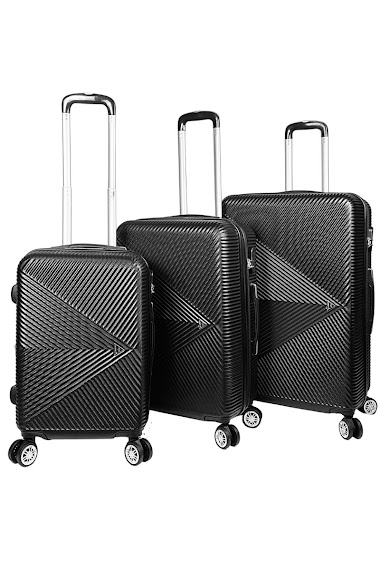 TRAVELER, set of 3 suitcases in black ABS.