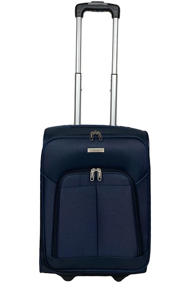 Blue cabin suitcase in nylon.