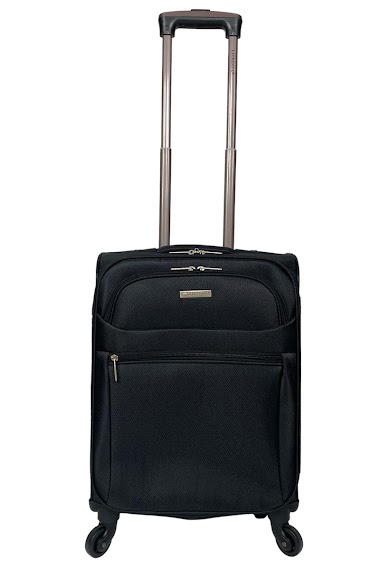 Black cabin suitcase in nylon.