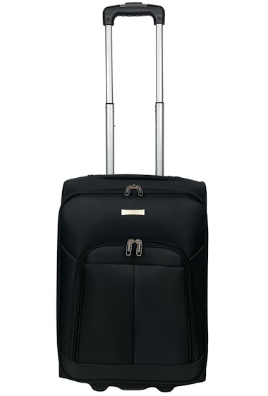 Black cabin suitcase in nylon.