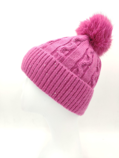 Wholesaler Charmant - Twist pattern and sequin beanie