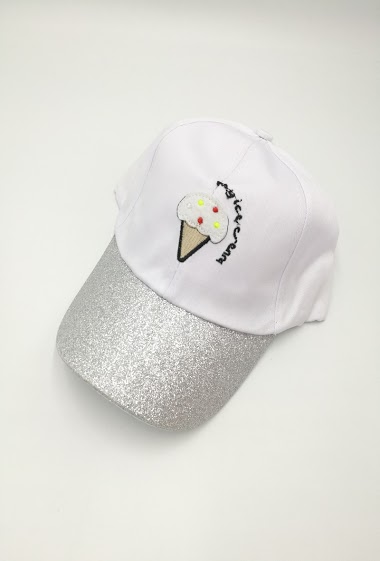 Wholesaler Charmant - Girl cap ice cream pattern and shiny visor