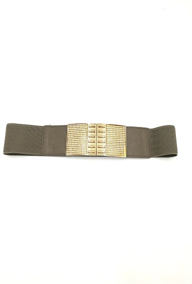 Elastic belt golden plate strass