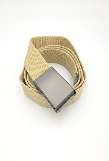 Großhändler Charmant - Canvas belt strap with clamshell matte metal buckle 140cm