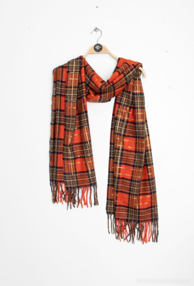 Wholesaler Charmant - Checked scarf with gold