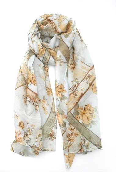 Wholesaler Charmant - Scarf lines and flowers print