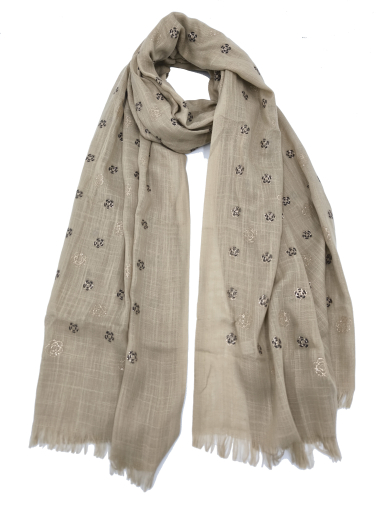 Wholesaler Charmant - Scarf printed with small shiny flowers