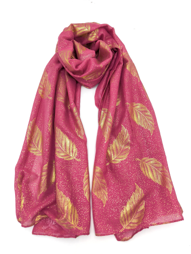 Wholesaler Charmant - Gold leaf print scarf