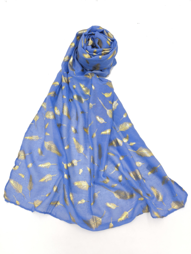 Wholesaler Charmant - Gold feather print scarf