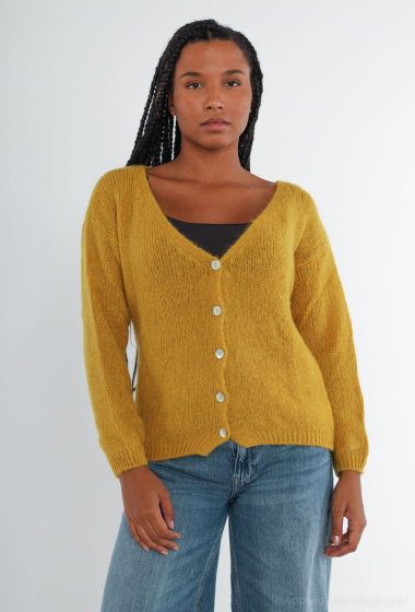 Grossiste Charmante - Cardigan basique en kid mohair (made in italy)