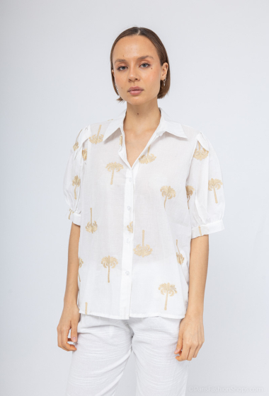 Wholesaler Charmante - Embroidered cotton shirt (Made in Italy)