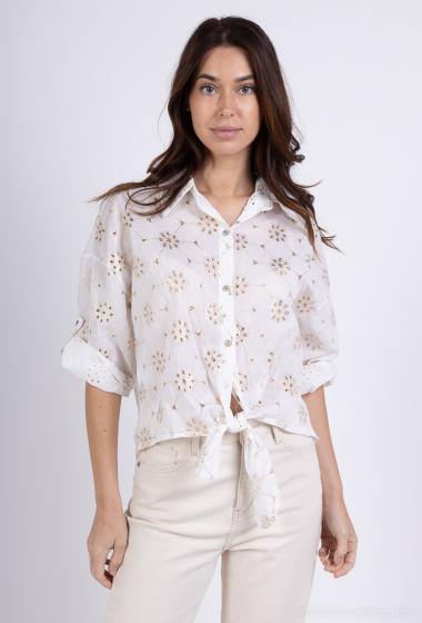 Grossiste Charmante - Chemise en coton broderie  (Made in italy)