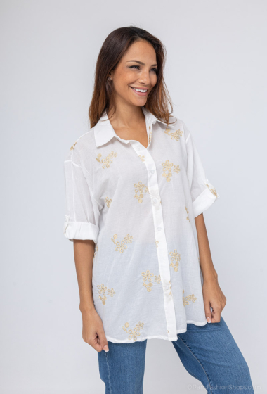 Wholesaler Charmante - Embroidered cotton shirt (Made in Italy)