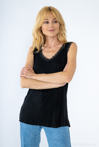 Wholesaler Charmante - Tank top with lace (MADE IN ITALY)