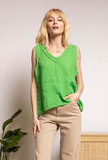 Wholesaler Charmante - Linen tank top (MADE IN ITALY)