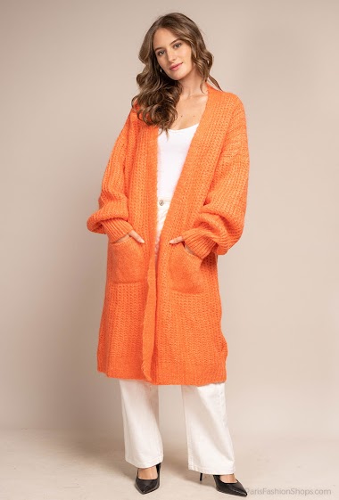 Wholesaler Charmante - Long mohair cardigan (Made in Italy)