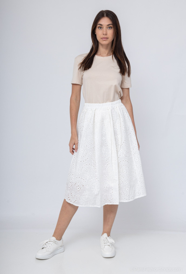 Wholesaler Charmante - Embroidered cotton skirt (Made in Italy)