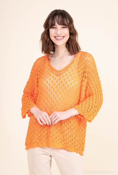 Wholesaler Charmante - Mesh cotton sweater (made in italy)