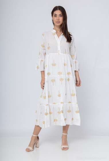 Wholesaler Charmante - Embroidered cotton dress (Made in China)