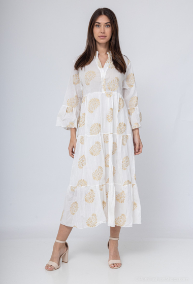 Wholesaler Charmante - Embroidered cotton dress (Made in China)