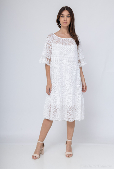 Großhändler Charmante - Kleid aus Baumwollspitze (hergestellt in Italien)
