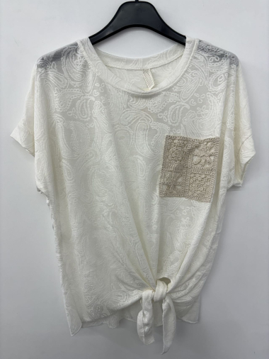Wholesaler Charmante - Embroidered cotton top (Made in Italy)