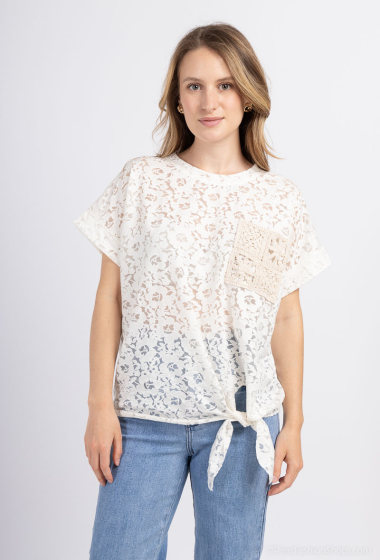 Grossiste Charmante - Top en coton broderie (Made in italy)