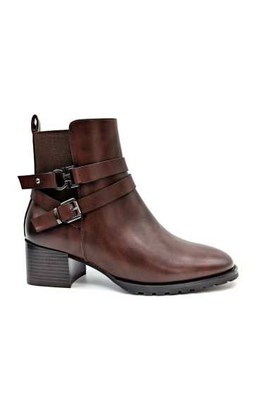 Wholesaler CHC SHOES - Ankle boots with elastic side and two buckles connected by straps