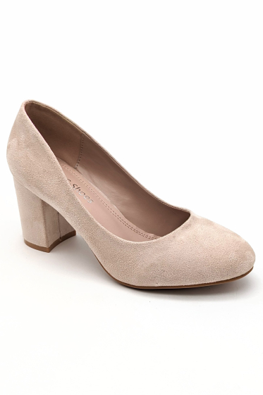 Wholesaler CHC SHOES - Synthetic suede pump with a chunky heel
