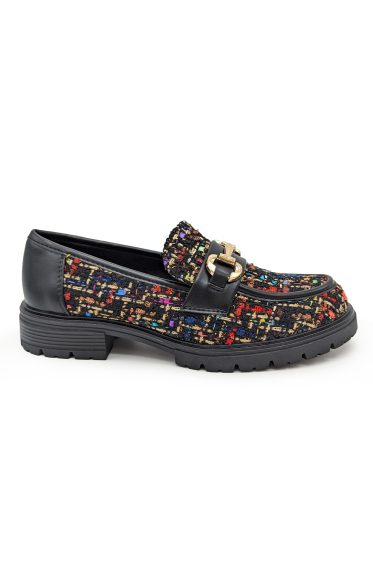 Wholesaler CHC SHOES - Moccasins with multicolored fabrics and golden buckles
