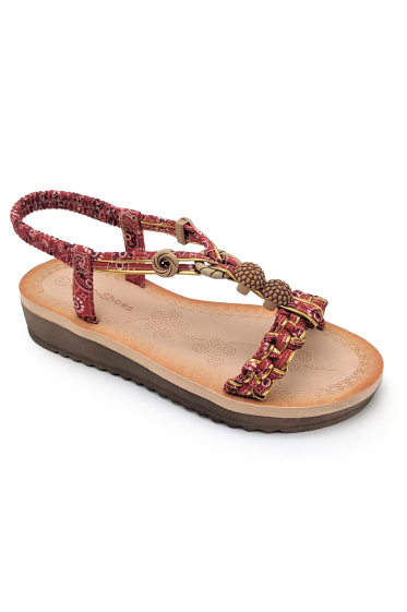 Großhändler CHC SHOES - Sandale mit Mustern auf dem Riemen und Keilabsätzen