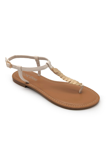Großhändler CHC SHOES - Flache Sandale mit metallischem Riemen