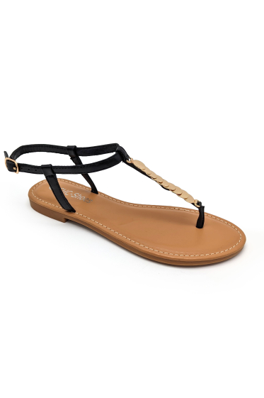 Großhändler CHC SHOES - Flache Sandale mit metallischem Riemen