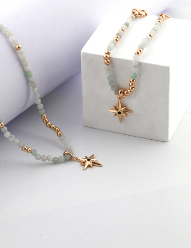 Wholesaler Flyja - Bohemian style jade stone necklace
