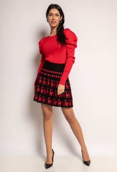 Wholesaler Cherry Koko - Deer and heart print skirt