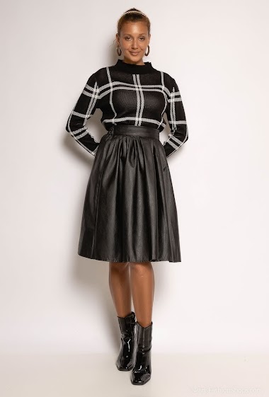 Wholesaler Cherry Koko - Faux leather pleated skirt