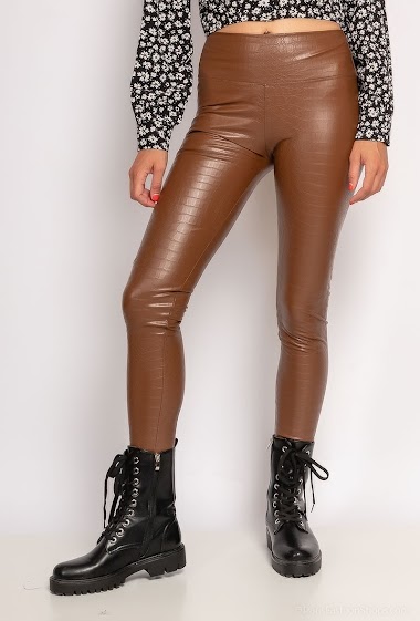 Großhändler Cherry Koko - Faux leather leggings with snake skin effect