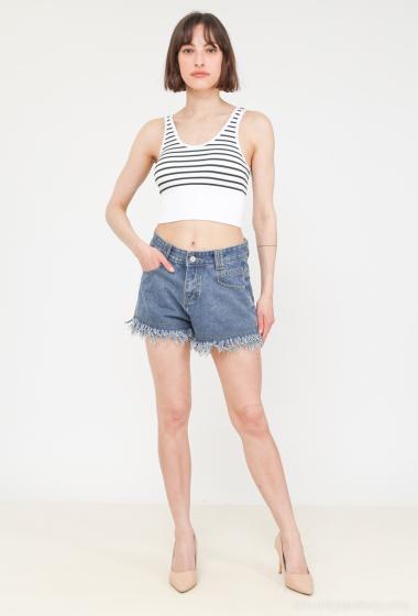 Wholesaler Cherry Koko - Fringed denim shorts