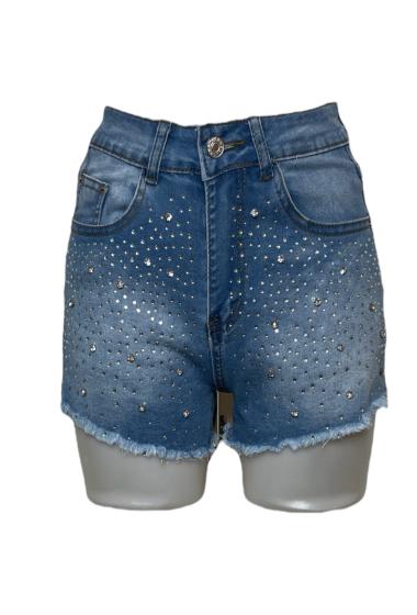 Wholesaler Cherry Koko - denim shorts with rhinestones