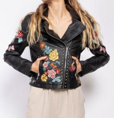 Wholesaler Cherry Koko - Floral leather jacket