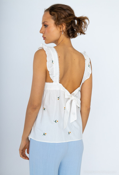 Wholesaler Cherry Paris - ISA sleeveless cotton blouse