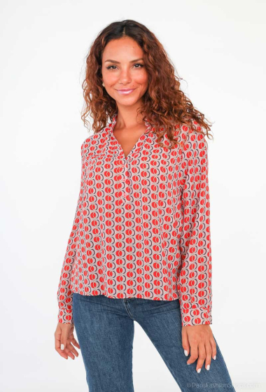 Wholesaler Cherry Paris - CLAUDIE graphic print viscose blouse