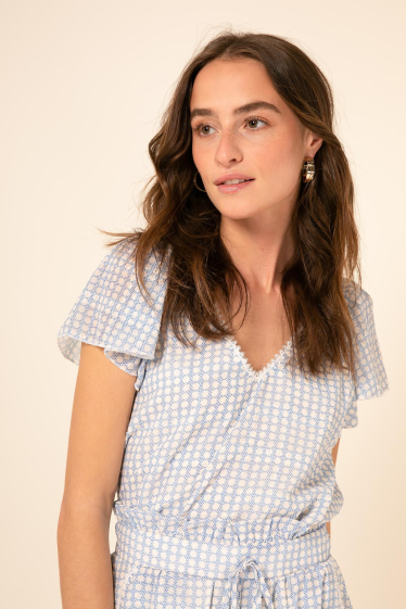Wholesaler Cherry Paris - LAVILLA short-sleeved printed blouse