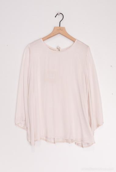 Wholesaler Cherry Paris - TRICIA plain viscose long-sleeved blouse