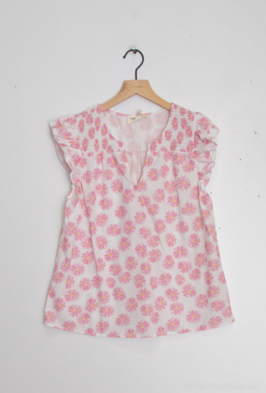 Großhändler Cherry Paris - HEIDI ärmellose Bluse aus Baumwolle mit Blumendruck