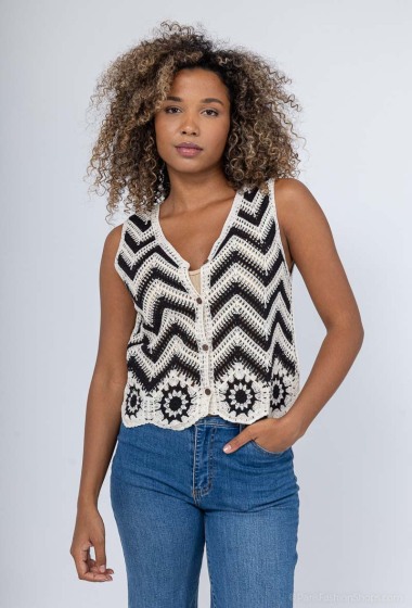 Wholesaler Cherry Paris - ILOA cotton crochet sleeveless blouse
